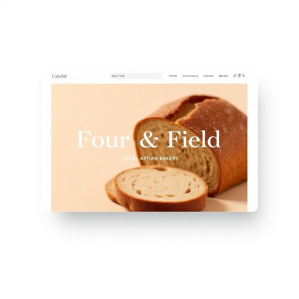 Flour & Field Bakery website mockup